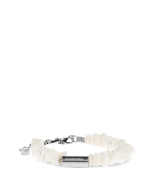 DSquared² White Shell Chain Bracelet for men