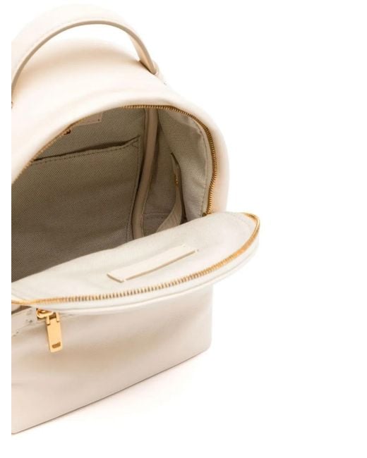Bally White Leather Logo Backpack