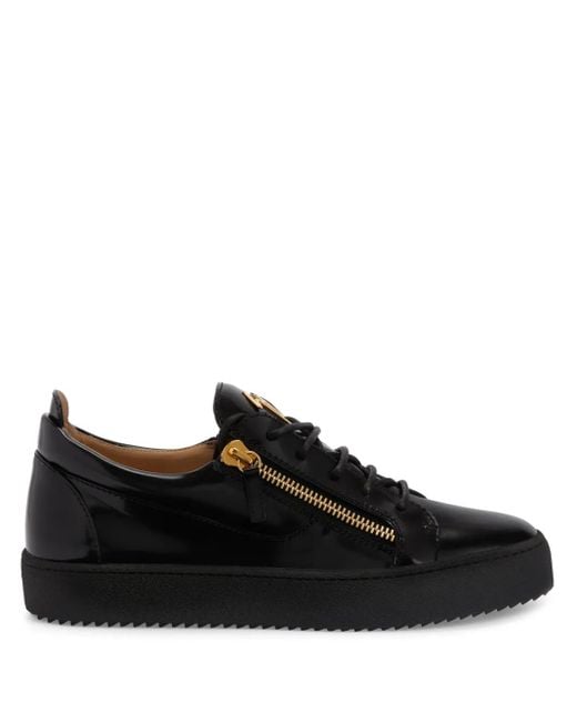 Giuseppe Zanotti Black Frankie Double-Zip Low-Top Sneakers for men