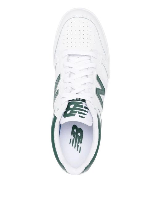 New Balance White 480 Logo-Patch Sneakers for men