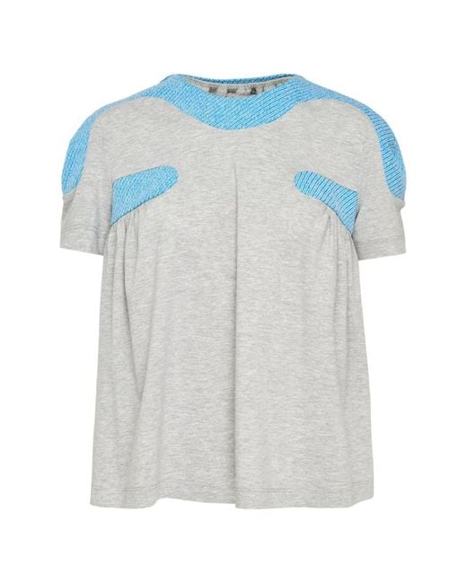 Ashley Williams Blue Pillbox Panelled T-Shirt