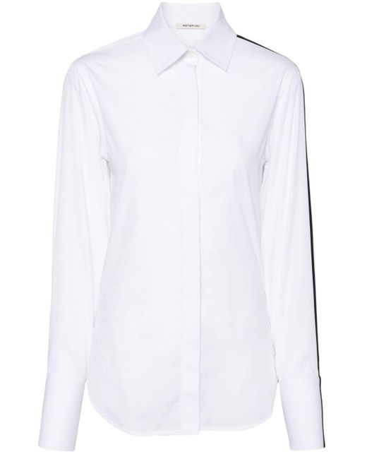 Peter Do White Side-stripe Cotton Shirt