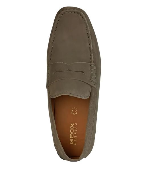 Geox Gray Kosmopolis Penny-Slot Suede Loafers for men