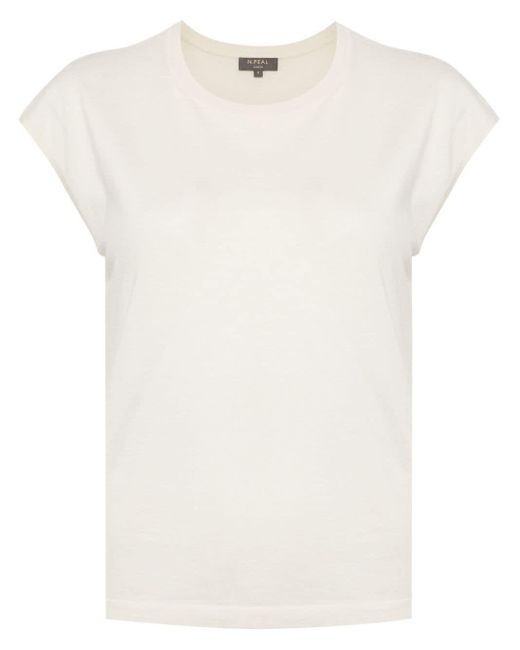 N.Peal Cashmere Round-neck Short-sleeve T-shirt White