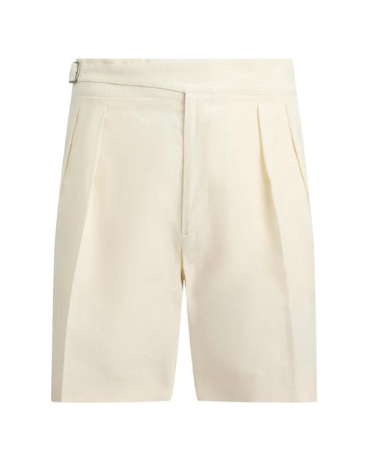 Ralph Lauren Natural Byron Pleated Shorts for men
