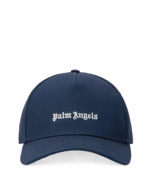 Palm Angels Blue Logo-Embroidered Baseball Cap for men