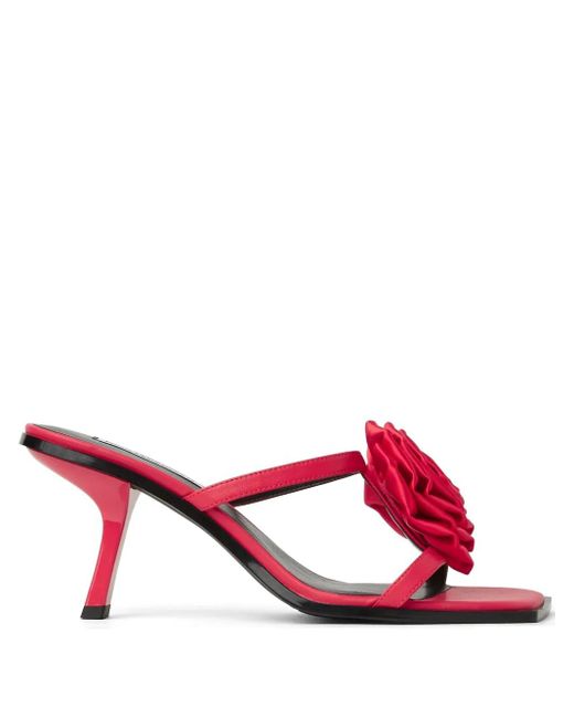Karl Lagerfeld Pink Mules Mit Blumenapplikation 85Mm