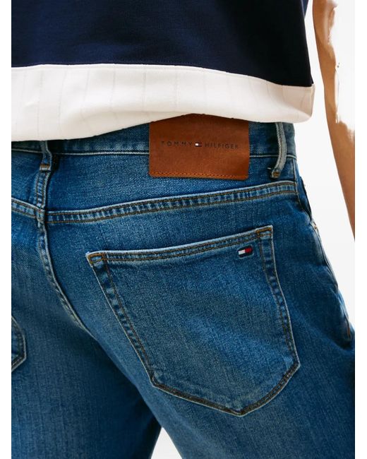 Tommy Hilfiger Blue Short Droit En Jean Denton À Patch Logo for men