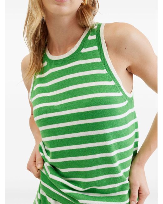 Chinti & Parker Green Striped Knitted Tank Top