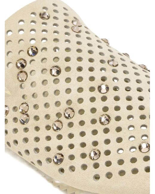 Pedro Garcia White Mules À Détails De Perforations Et Ornements
