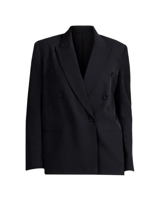 The Sei Black Double-Breasted Blazer