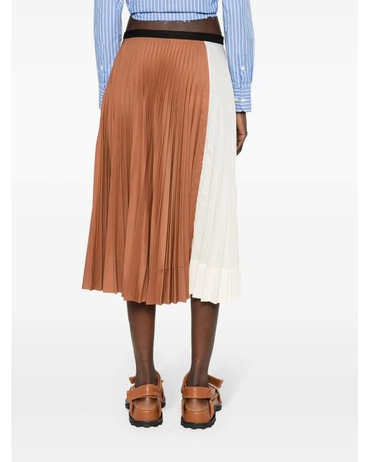 Plan C High Waist Plooirok in het White