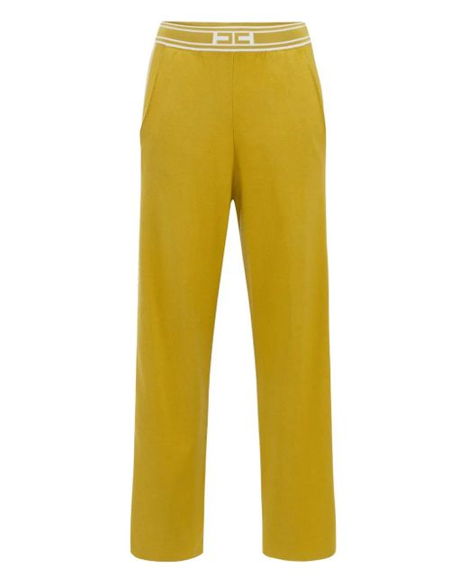 Elisabetta Franchi Yellow Hose mit Logo-Streifen
