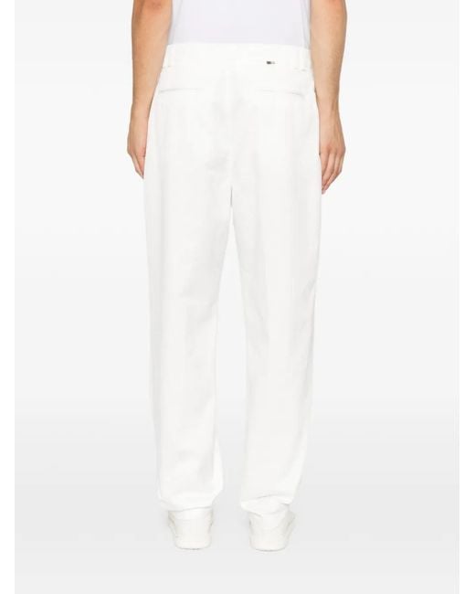Canali Straight Plooibroek in het White voor heren