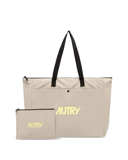 Borsa Tote Con Logo di Autry in Natural