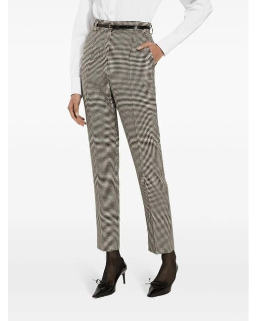 Dolce & Gabbana Gray Houndstooth Wool Trousers