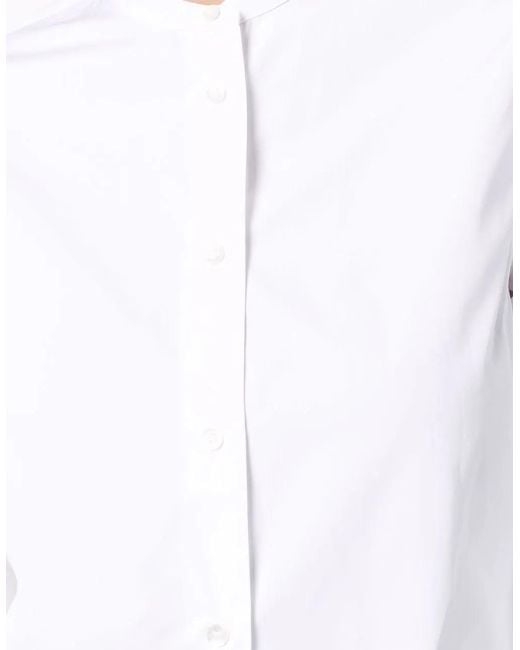 Aspesi White Band-Collar Cotton Shirt