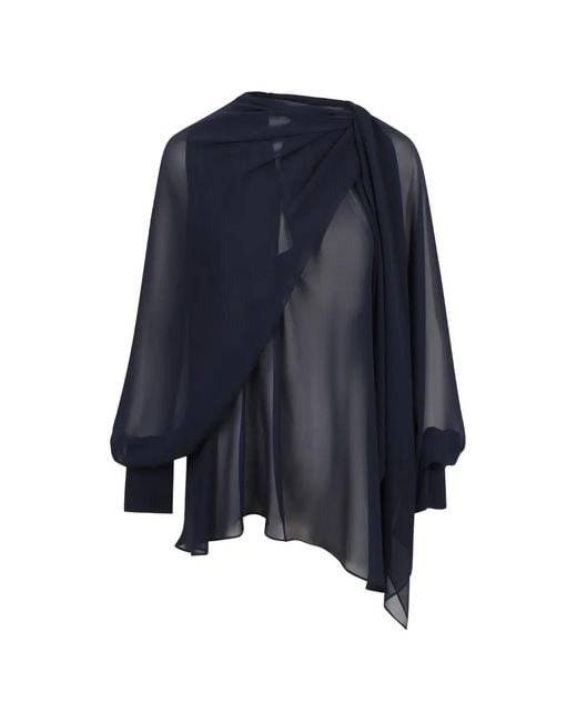 Gianluca Capannolo Blue Draped Blouse