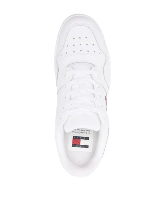 Tommy Hilfiger White Retro Basket Leather Sneakers