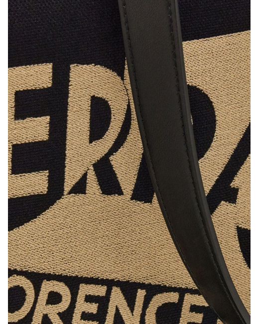 Ferragamo Shopper Met Jacquard Logo in het Black voor heren