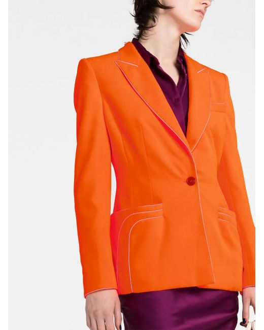 Vivienne Westwood Orange Blazer Boutonné À Poches Multiples