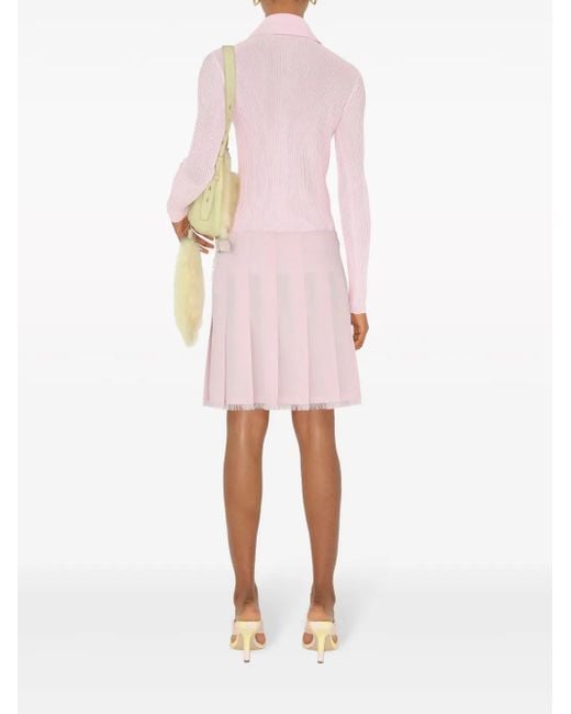 Burberry Pink Buttoned Ribbed Cardigan
