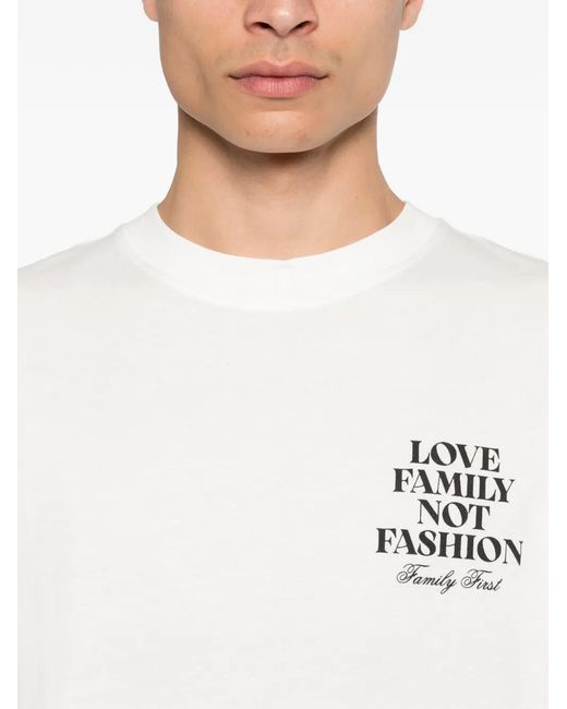 FAMILY FIRST White Lettering T-Shirt for men