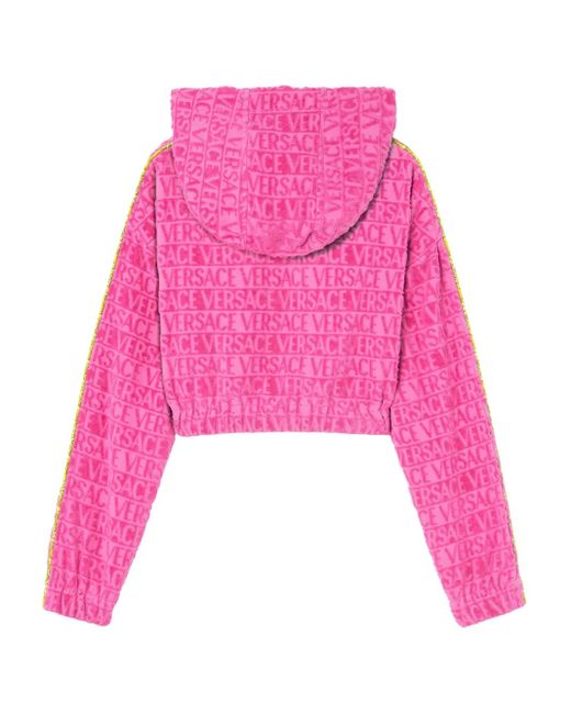 Felpa I Love Baroque Con Cappuccio di Versace in Pink