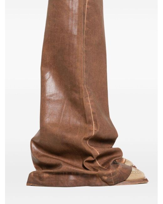 Rick Owens Brown Bolan High-waisted Flared Jeans