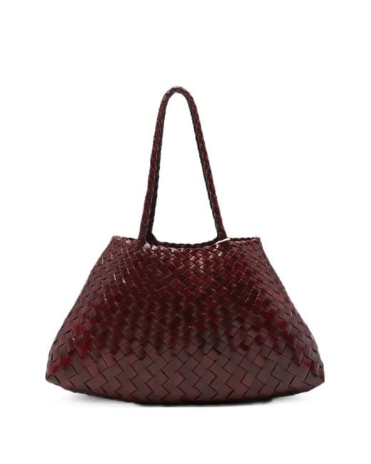 Dragon Diffusion Brown Big Santa Croce Woven Shoulder Bag