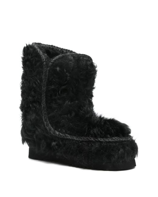 Mou Black Brushed-Effect Ankle Boots