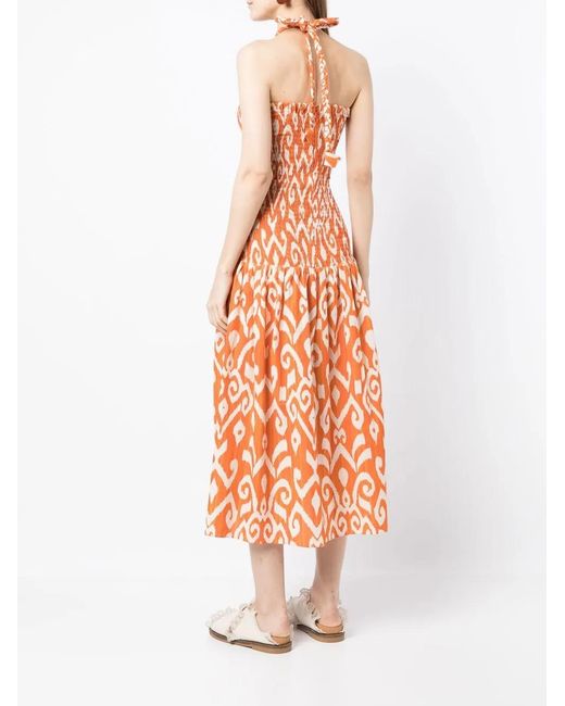 Bambah Orange Linden Halterneck Midi Dress