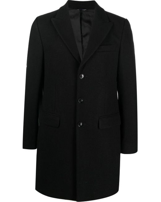 Daniele Alessandrini Black Single-breasted Coat for men