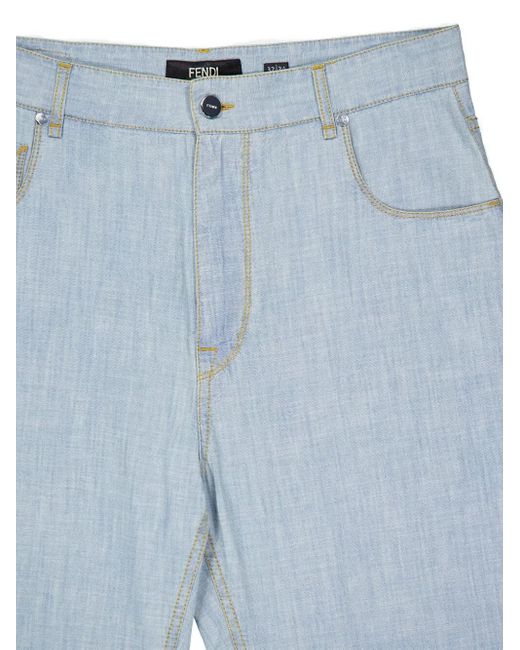 Fendi Chambray-Jeans im Five-Pocket-Design in Blue für Herren
