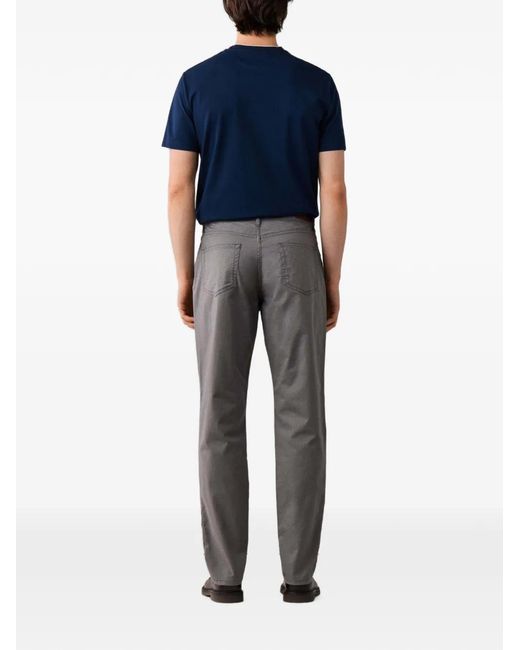 Hackett Gray Textured Canvas Trousers for men