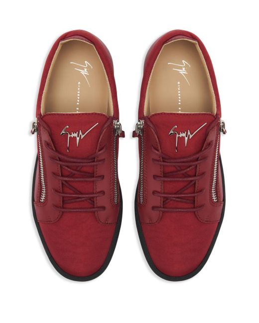 Giuseppe Zanotti Red Frankie Low-top Leather Sneakers for men