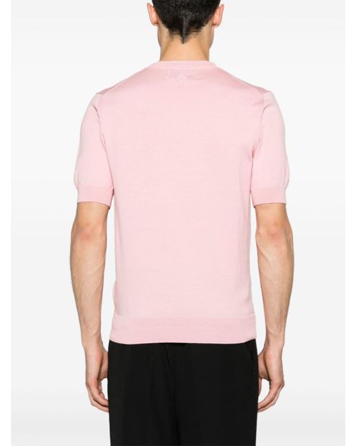 Ballantyne Kurzärmeliger Pullover in Pink für Herren