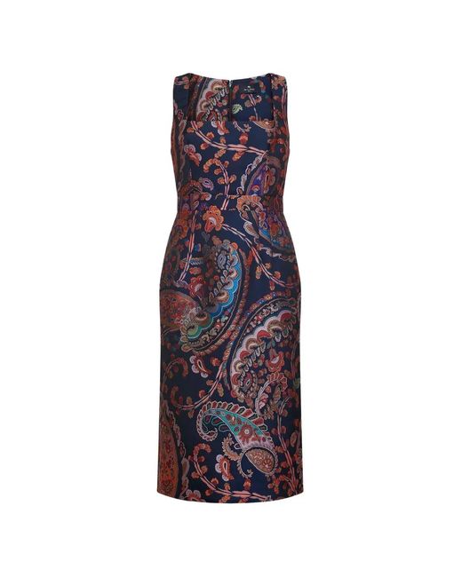 open lace back dress Etro Purple Printed Silk Sleeveless Dress Size 44  Mine & Yours