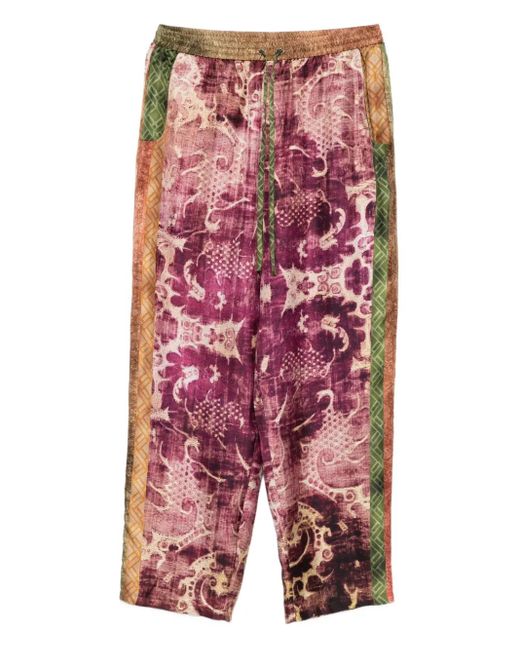 Pierre Louis Mascia Red Patterned Trousers