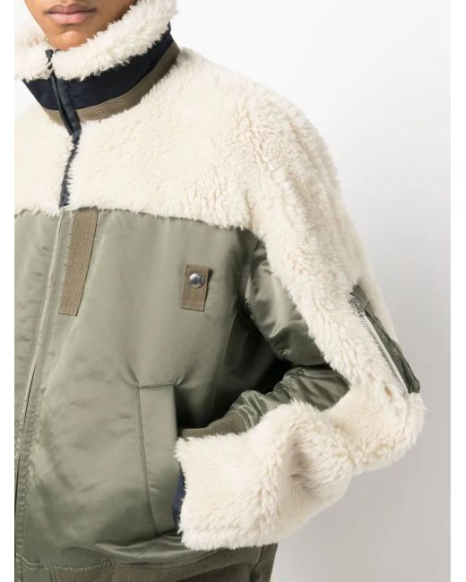 Sacai Green Acai Funnel Neck Jacket for men
