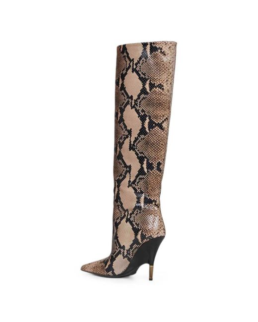 Khaite White Empire Python-Embossed Boots