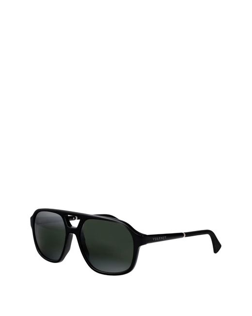 Vuarnet Black Pilot-Frame Sunglasses for men