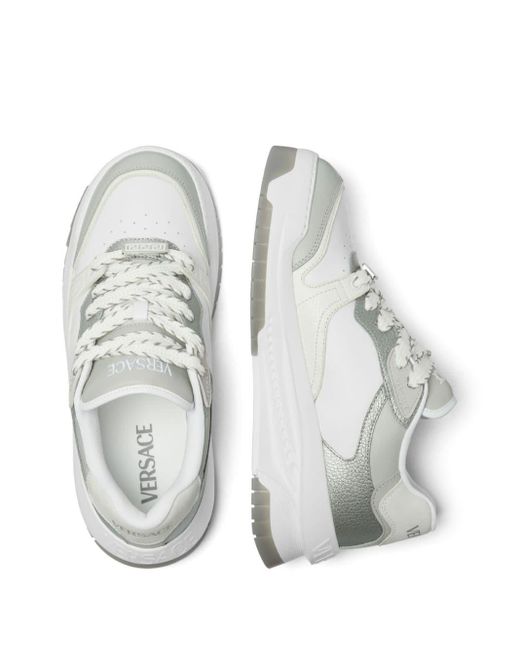 Odissea leather sneakers Versace pour homme en coloris White