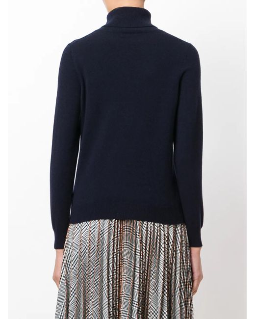N.Peal Cashmere Blue Polo Neck Sweater