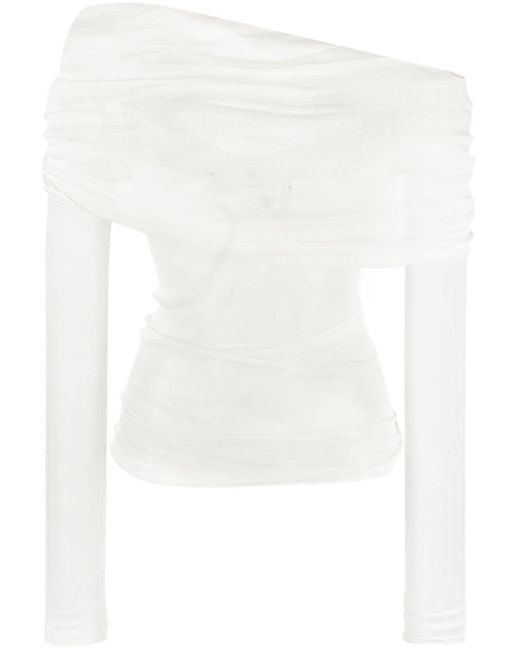 Blusa Veiled di Christopher Esber in White
