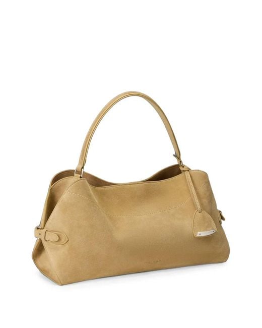 Ralph Lauren Metallic Buckle-Detail Suede Tote Bag