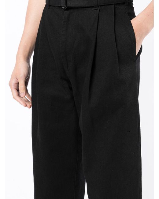 Rito Structure Black Straight-leg Cropped Trousers for men