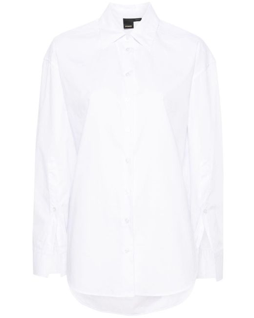 Pinko White Eden Cotton Poplin Shirt