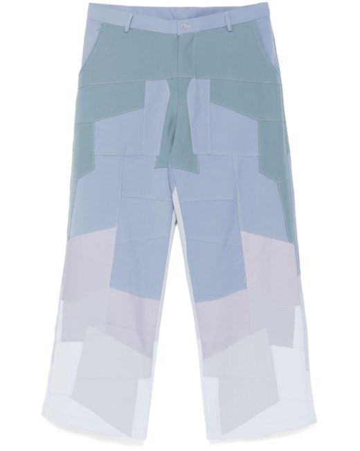 Kidsuper Blue Patchwork Gradient Trousers for men