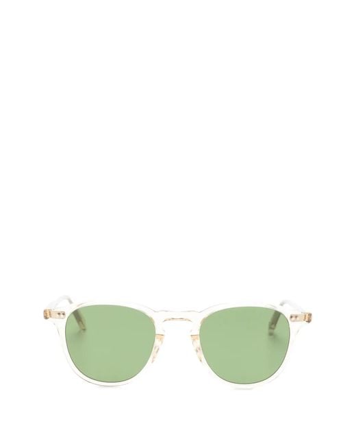 Garrett Leight Green Hampton Round-Frame Sunglasses